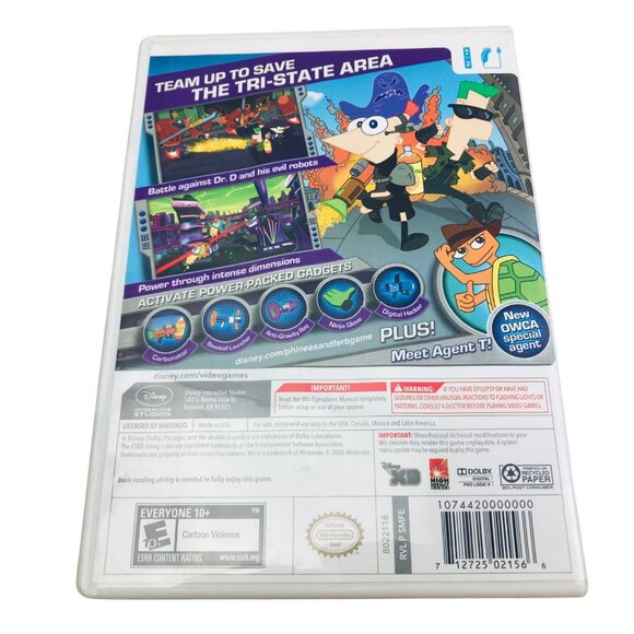 Disney Phineas & Ferb Across The 2nd Dimension Wii Game No Manual Untested - Picture 2 of 3
